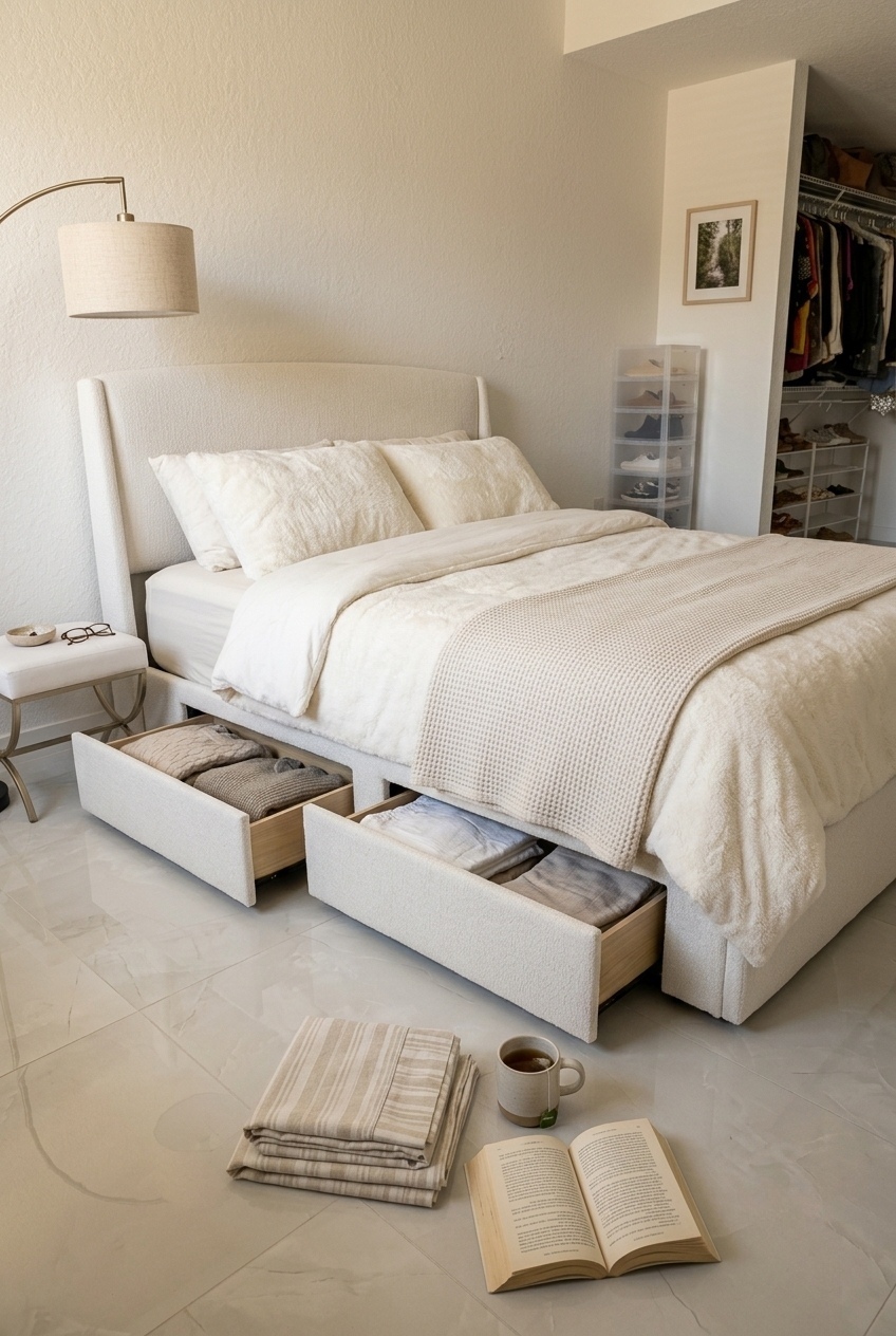 Elevating Modern Sanctuaries With Sculptural Storage Beds