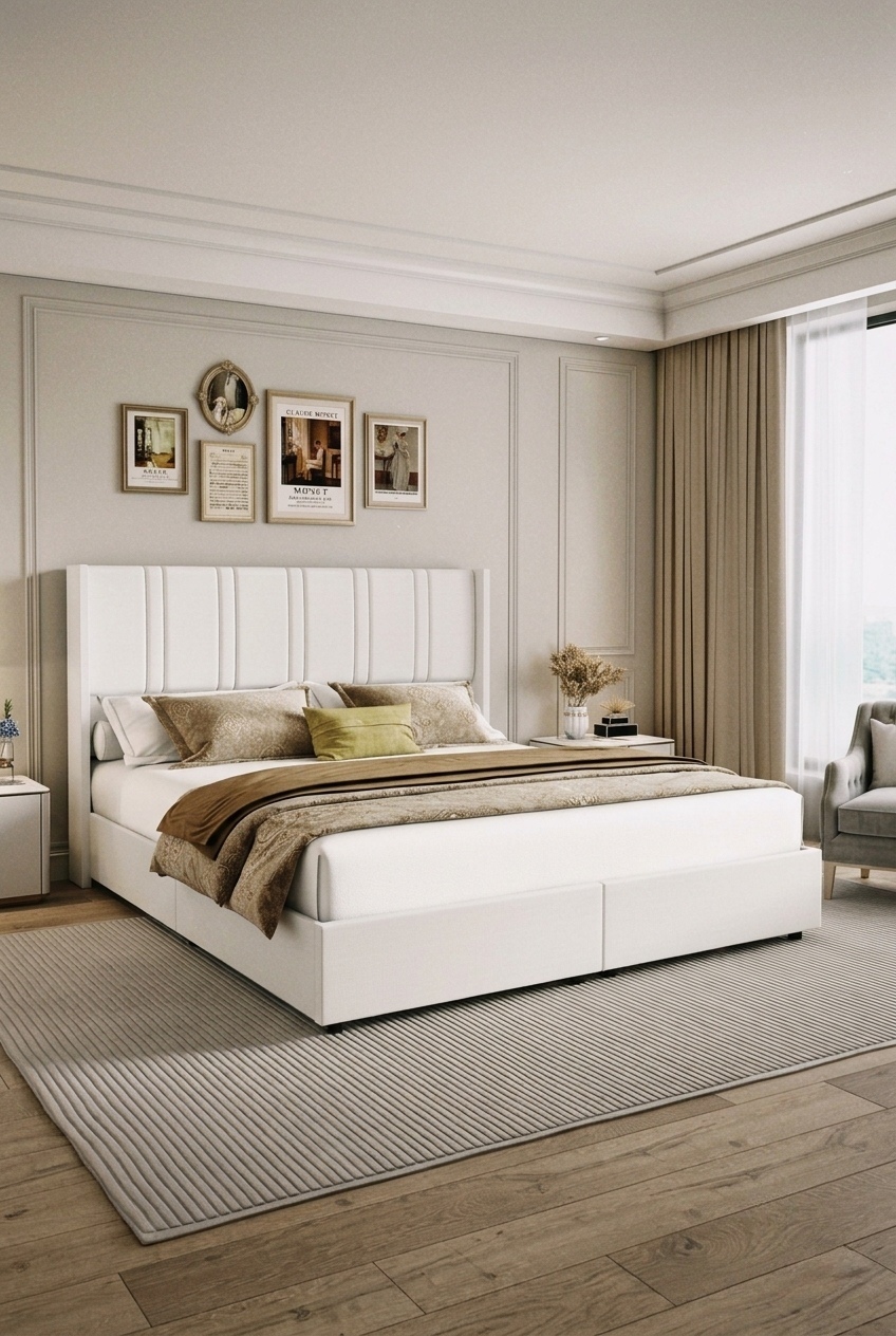 The Art of Layering: Styling an Upholstered Platform Bed With Storage