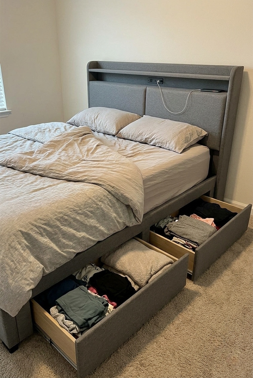 The Art of Layering: How to Style a Cozy Upholstered Storage Bed Frame Design