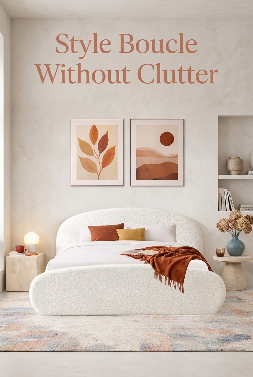 The Art of Quiet Volume: Styling a Sculptural Bouclé Bed Without the Visual Noise
