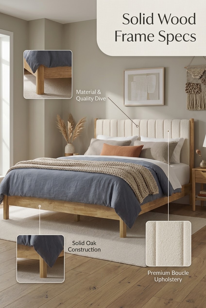 The Art of Tactile Restraint: How to Style a Cream Boucle Headboard in a Minimalist Bedroom