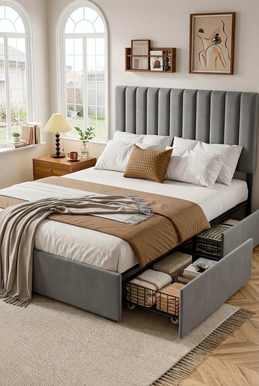 Artful Anchors: Elevating Bedroom Aesthetics with Plush Textures